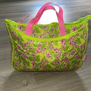 Lilly Pulitzer Pink & Lime Floral laptop bag